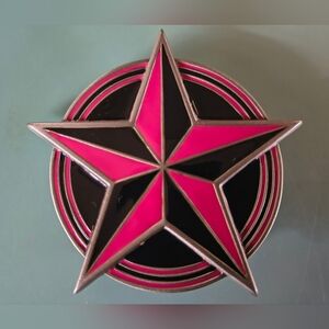 Pink & Black Star Belt Buckle